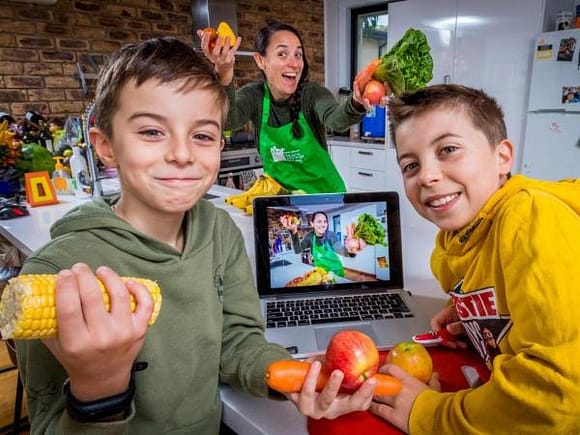 Budding chefs take part in Jamie Oliver's Learn Your Fruit and Veg Online Program